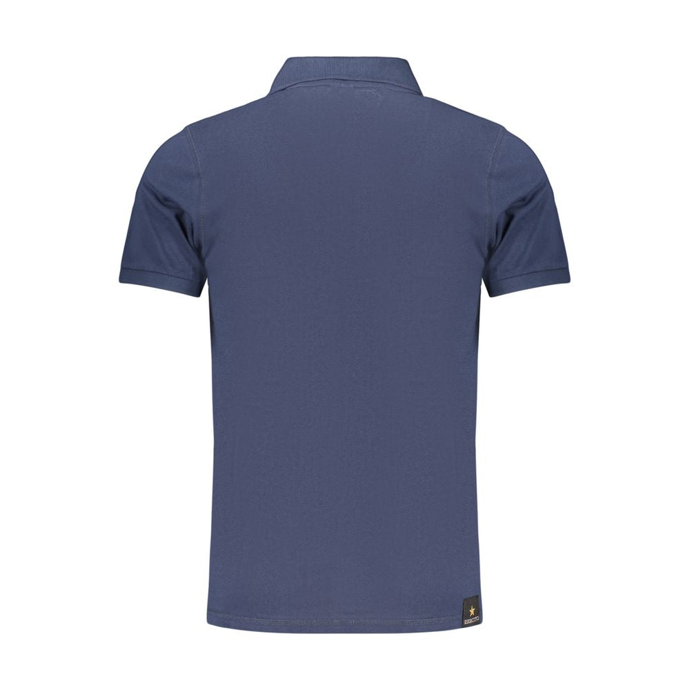 Blue Cotton Men's Polo Shirt