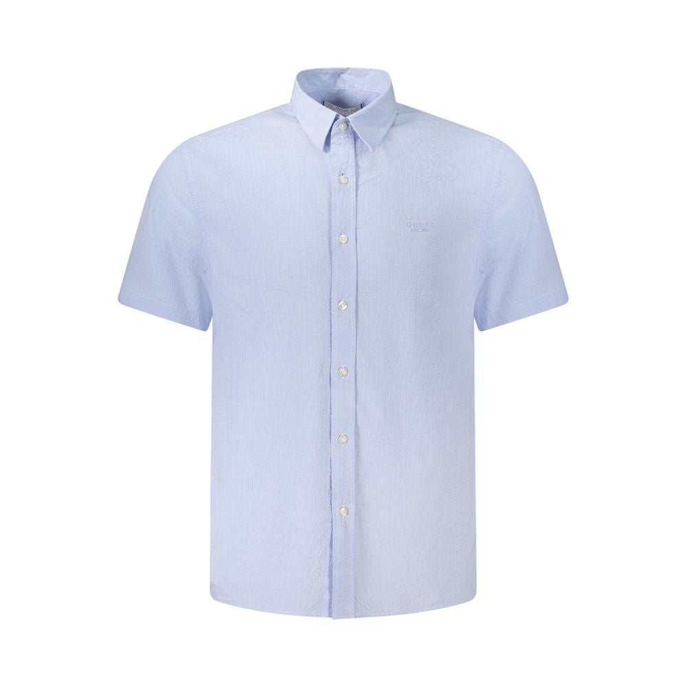 Blue Cotton Shortsleeve Shirt