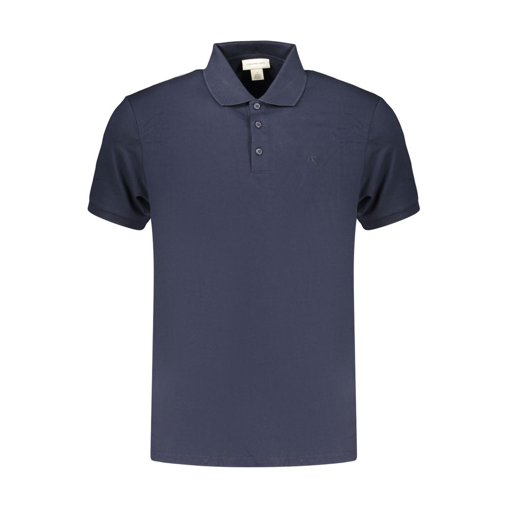 Blue Cotton Men's Polo Shirt