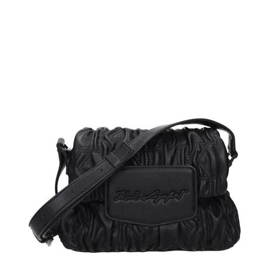 Black Polyester Crossbody Bag