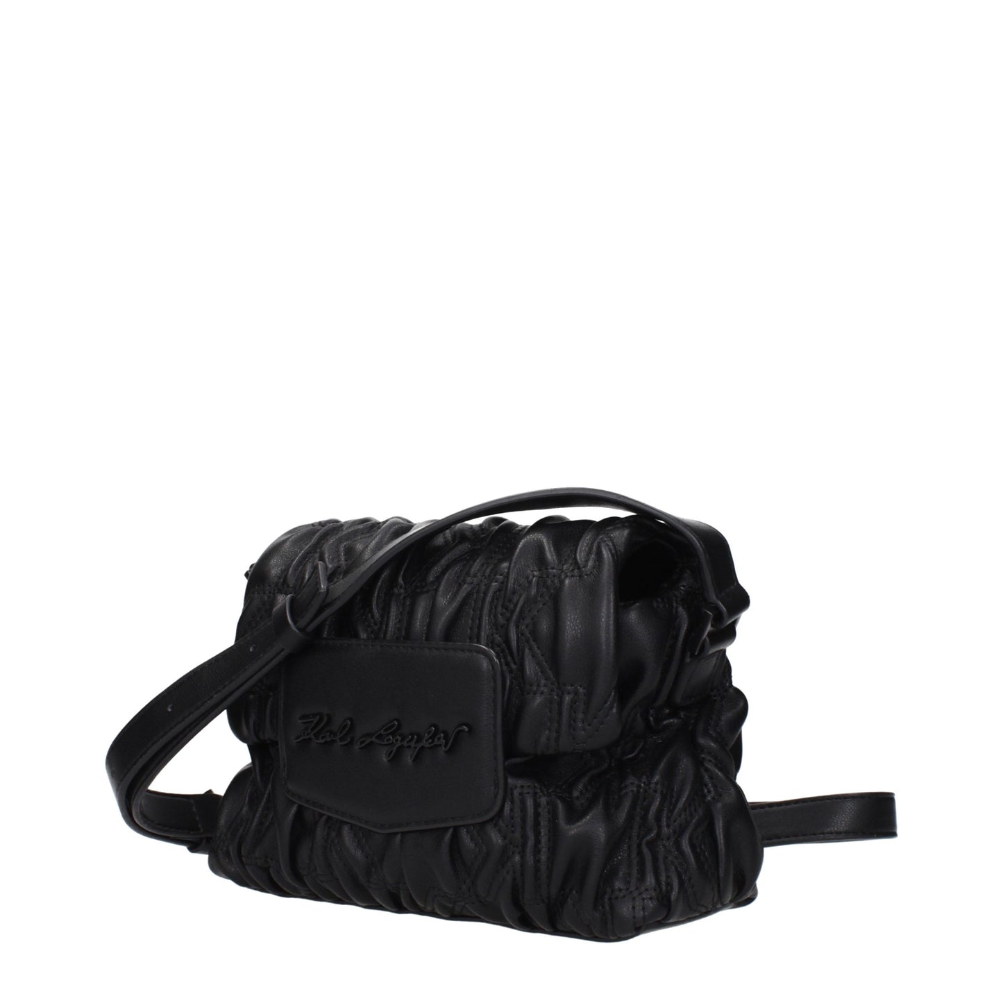 Black Polyester Crossbody Bag