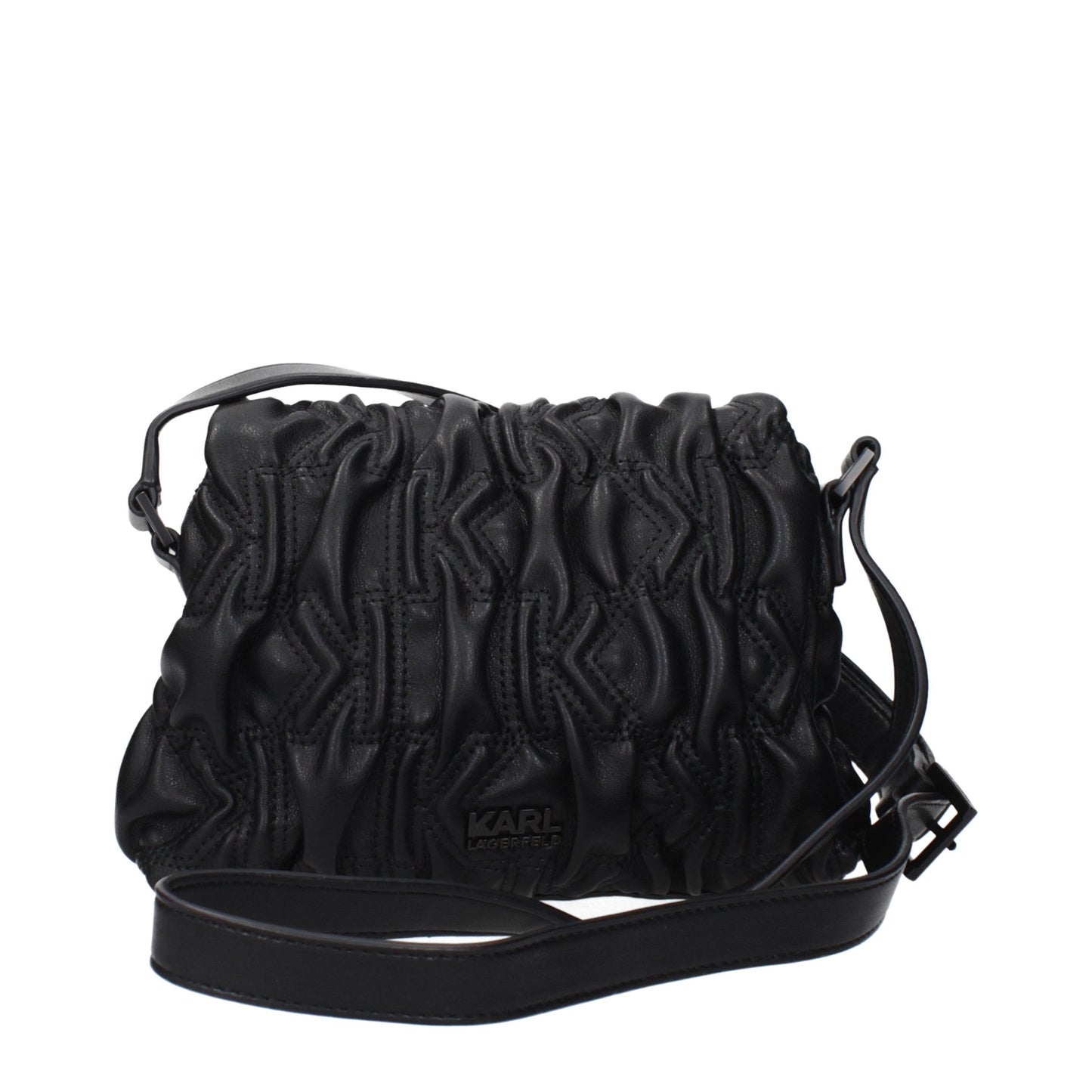 Black Polyester Crossbody Bag