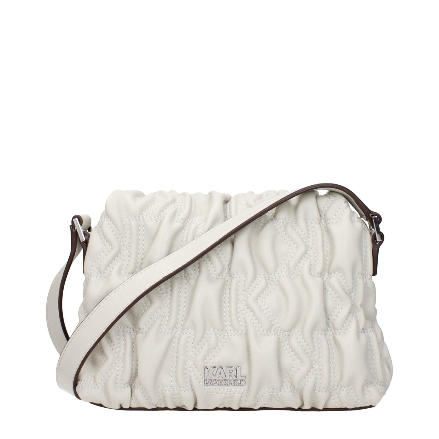 Gray Polyester Crossbody Bag