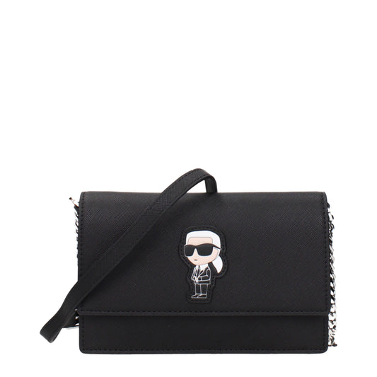 Black Polyethylene Crossbody Bag