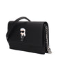 Black Polyethylene Crossbody Bag