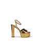 Gold Polyester Platform Sandals