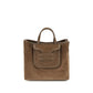 Brown Suede Leather Handbag