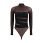 Brown Polyamide Bodysuit