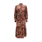 Brown Silk Casual Dress
