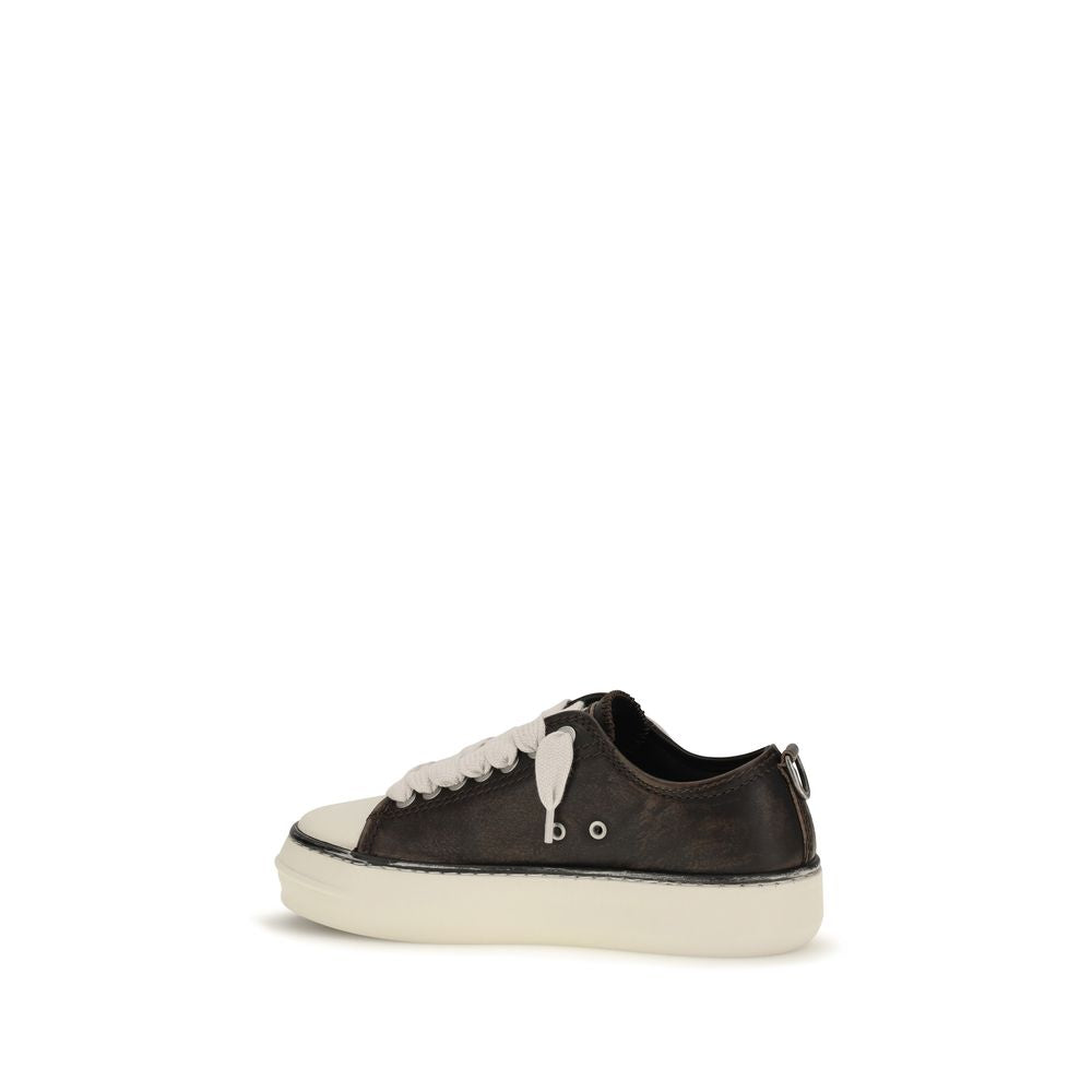 Brown Calf Leather Bos Taurus Chunky Sneakers