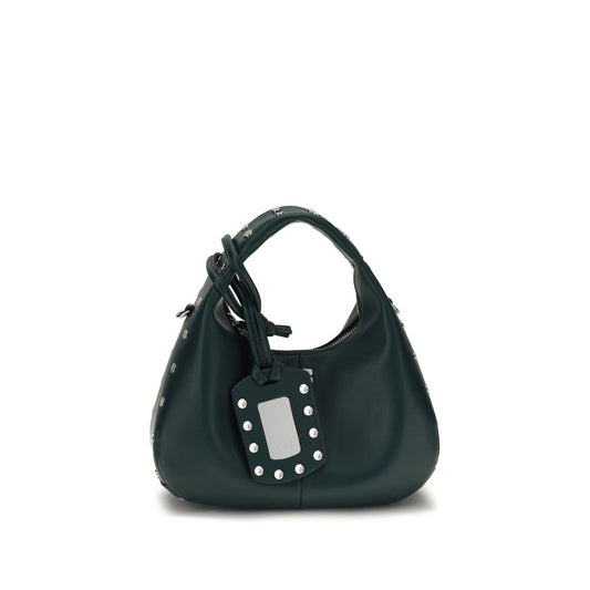 Bicolor Recycled Leather Shoulder Bag