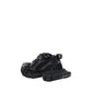 Black Polyurethane Chunky Sneakers