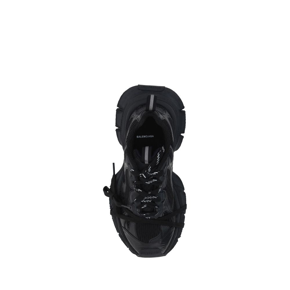 Black Polyurethane Chunky Sneakers