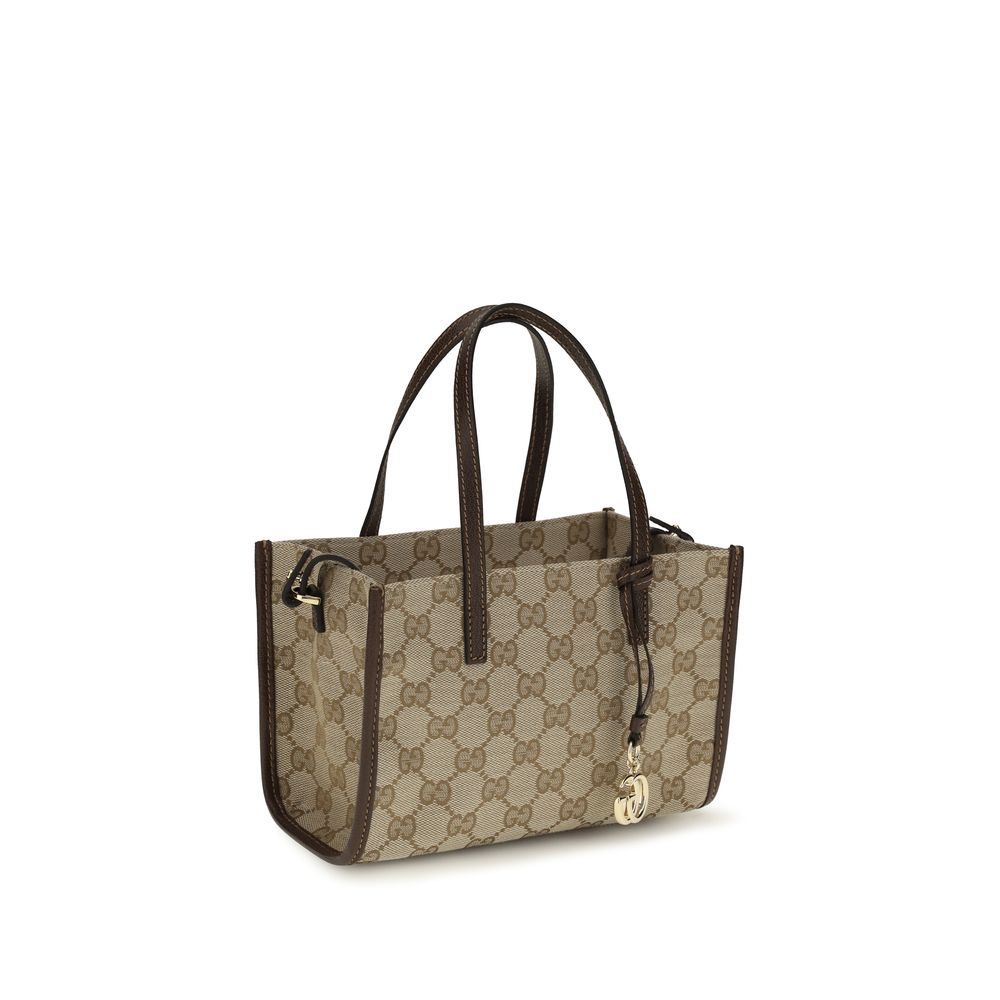 Beige Cotton Shoulder Bag