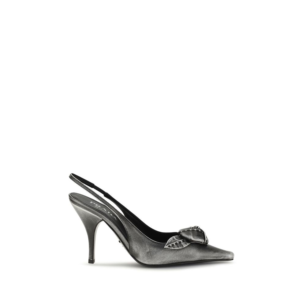 Gray Goatskin High Heel Pumps