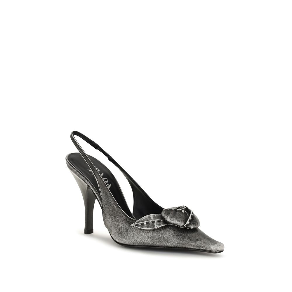 Gray Goatskin High Heel Pumps