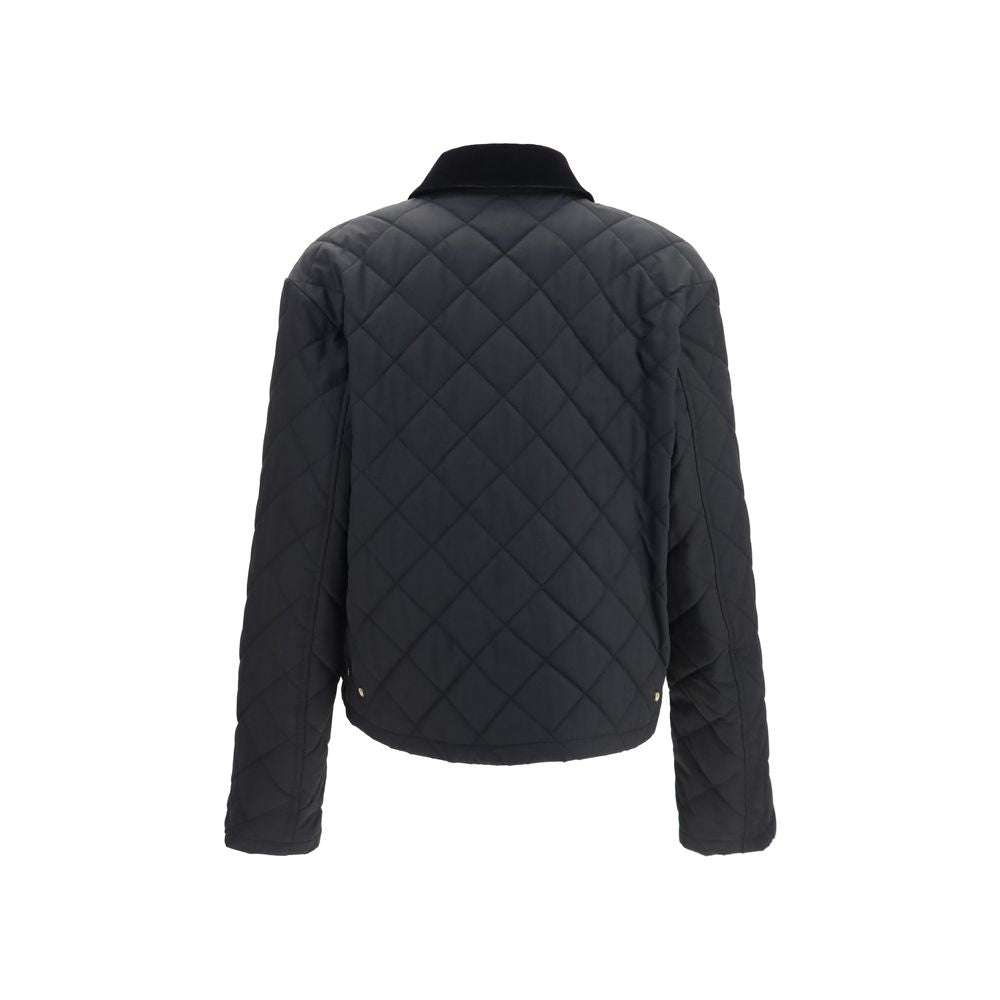 Black Cotton Full-Length Jacket