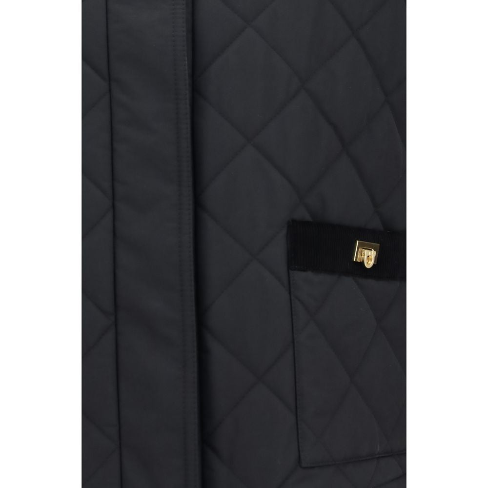 Black Cotton Full-Length Jacket