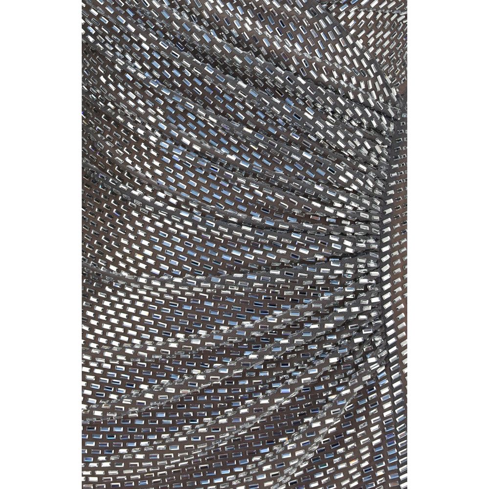 Silver Polyester Cocktail Dress
