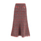 Red Cotton Midi Skirt