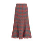 Red Cotton Midi Skirt