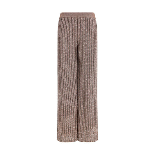 Brown Viscose Casual Pants