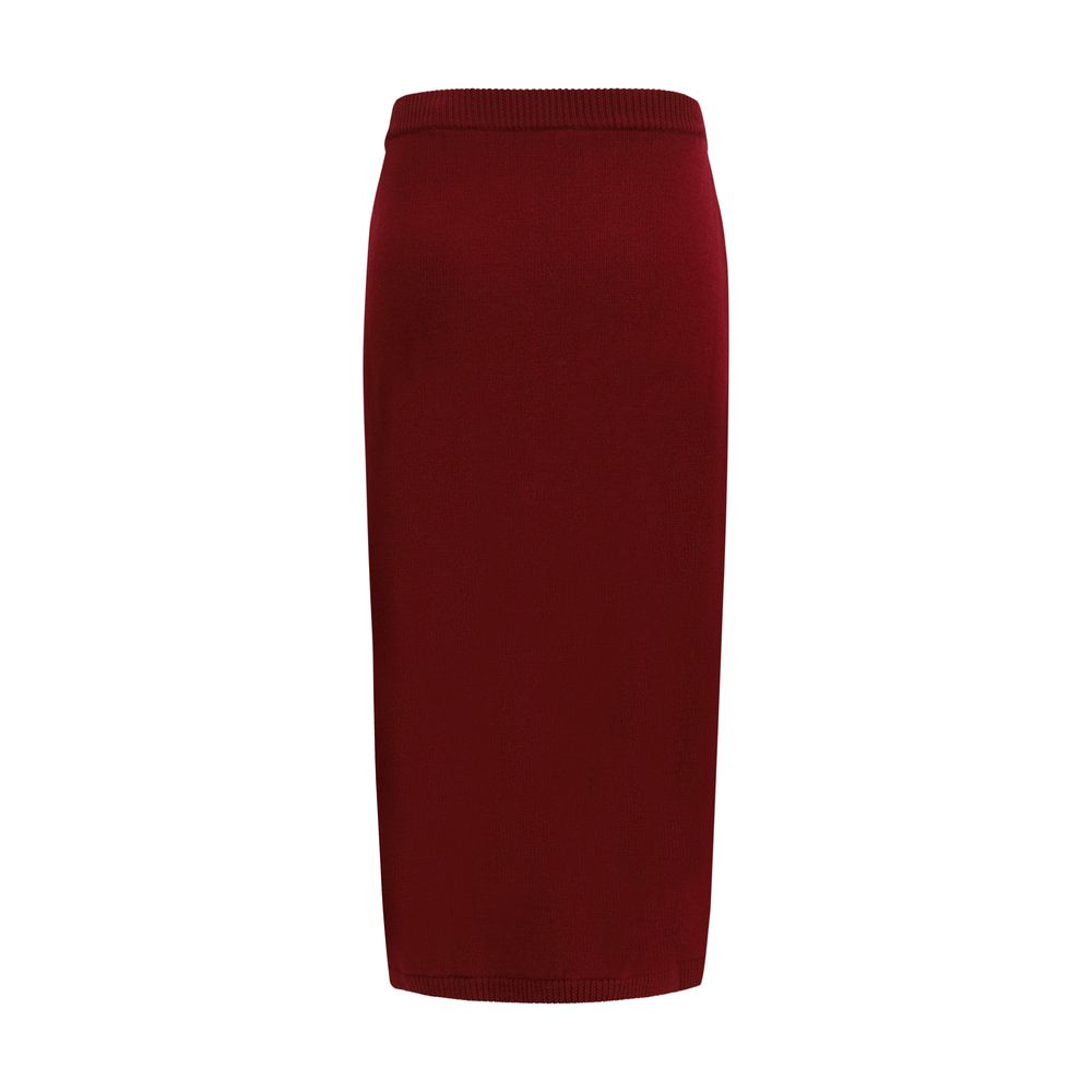 Bordeaux Wool Oves Aries Midi Skirt