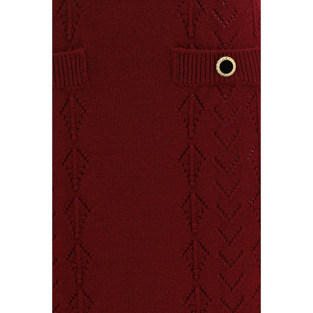 Bordeaux Wool Oves Aries Midi Skirt