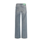 Blue Cotton Straight-Leg Jeans