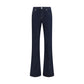 Blue Cotton Flared Jeans