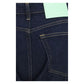 Blue Cotton Flared Jeans