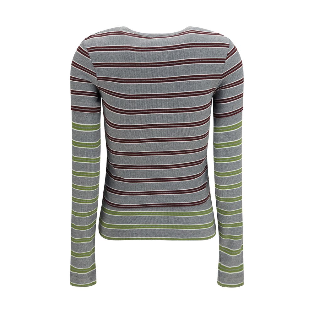 Gray Cotton Long Sleeve T-Shirt