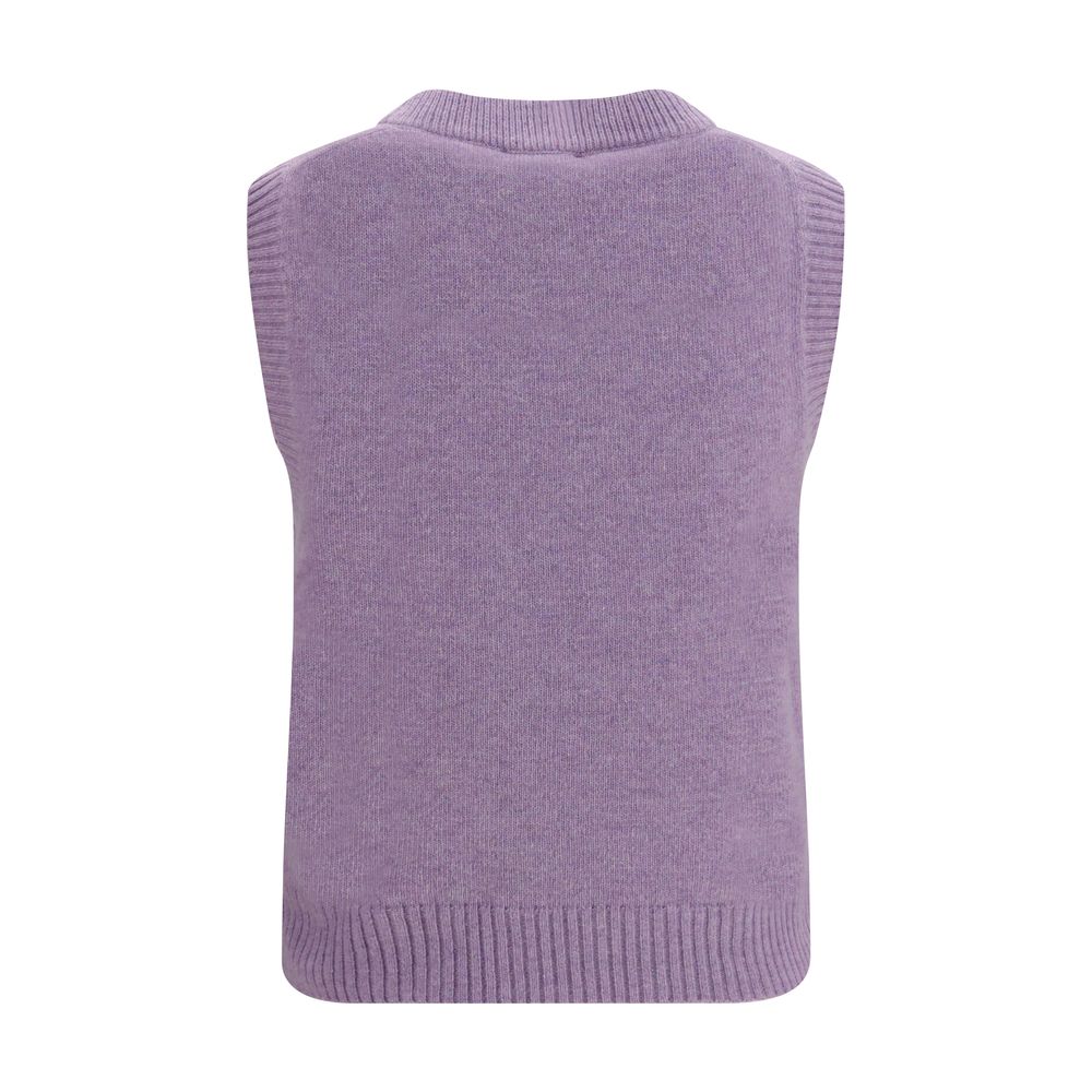 Gray Alpaca Vicugna Pacos Sleeveles Sweater