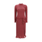 Bordeaux Silk Casual Dress