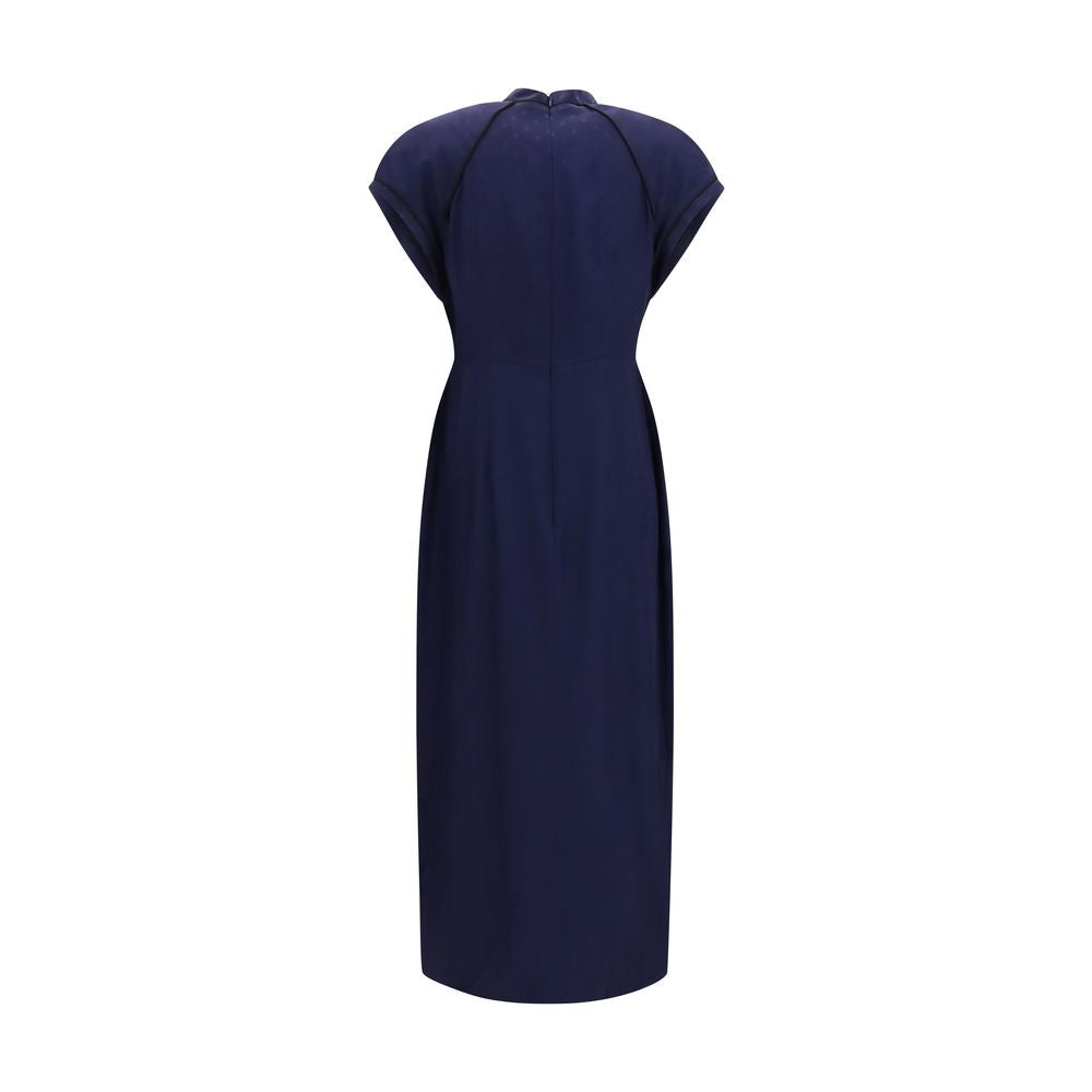 Blue Silk Casual Dress
