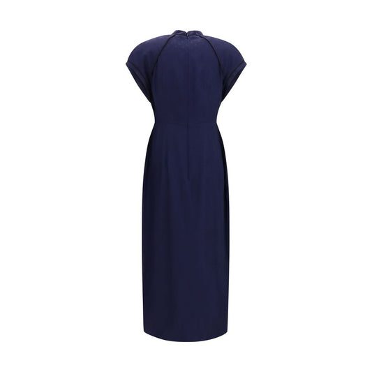 Blue Silk Casual Dress