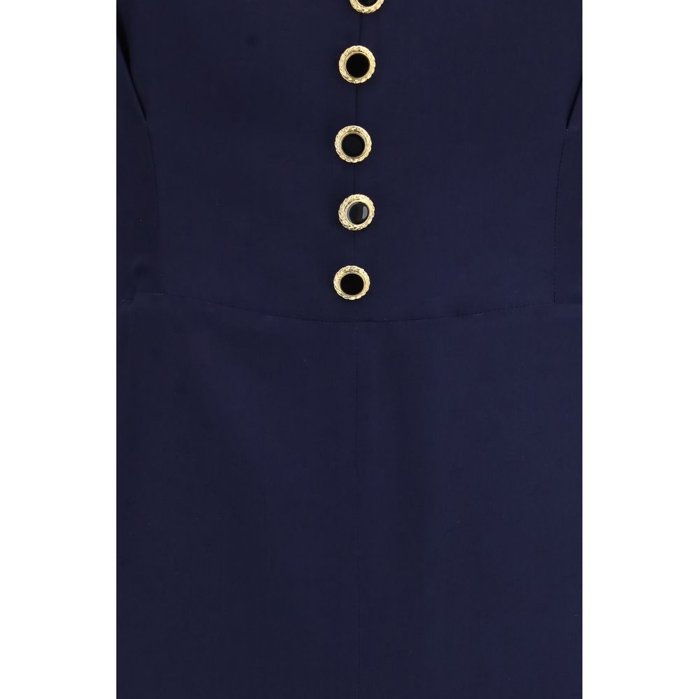 Blue Silk Casual Dress