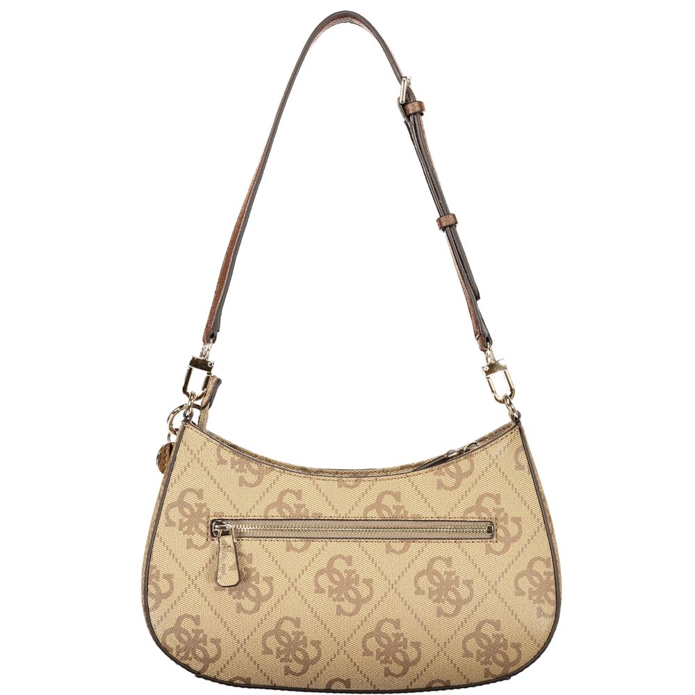 Beige Polyurethane Women's Bag