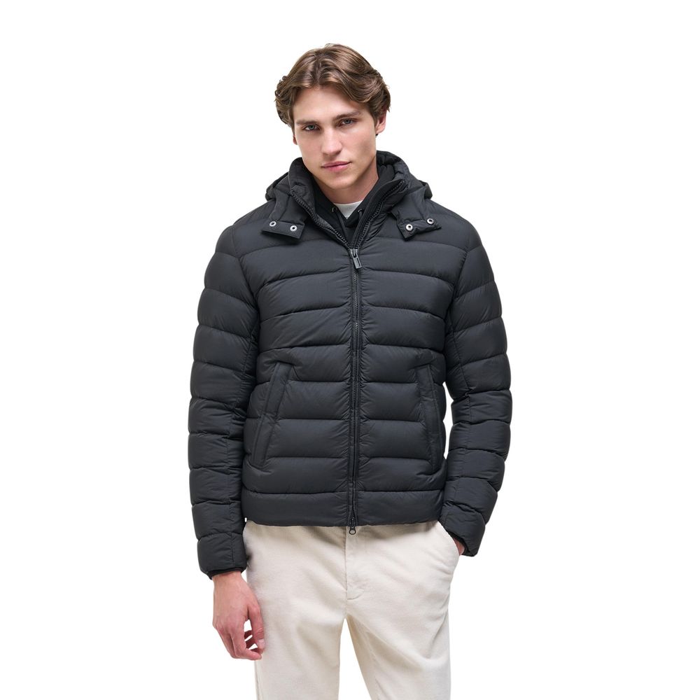 Black Polyamide Full-Length Jacket