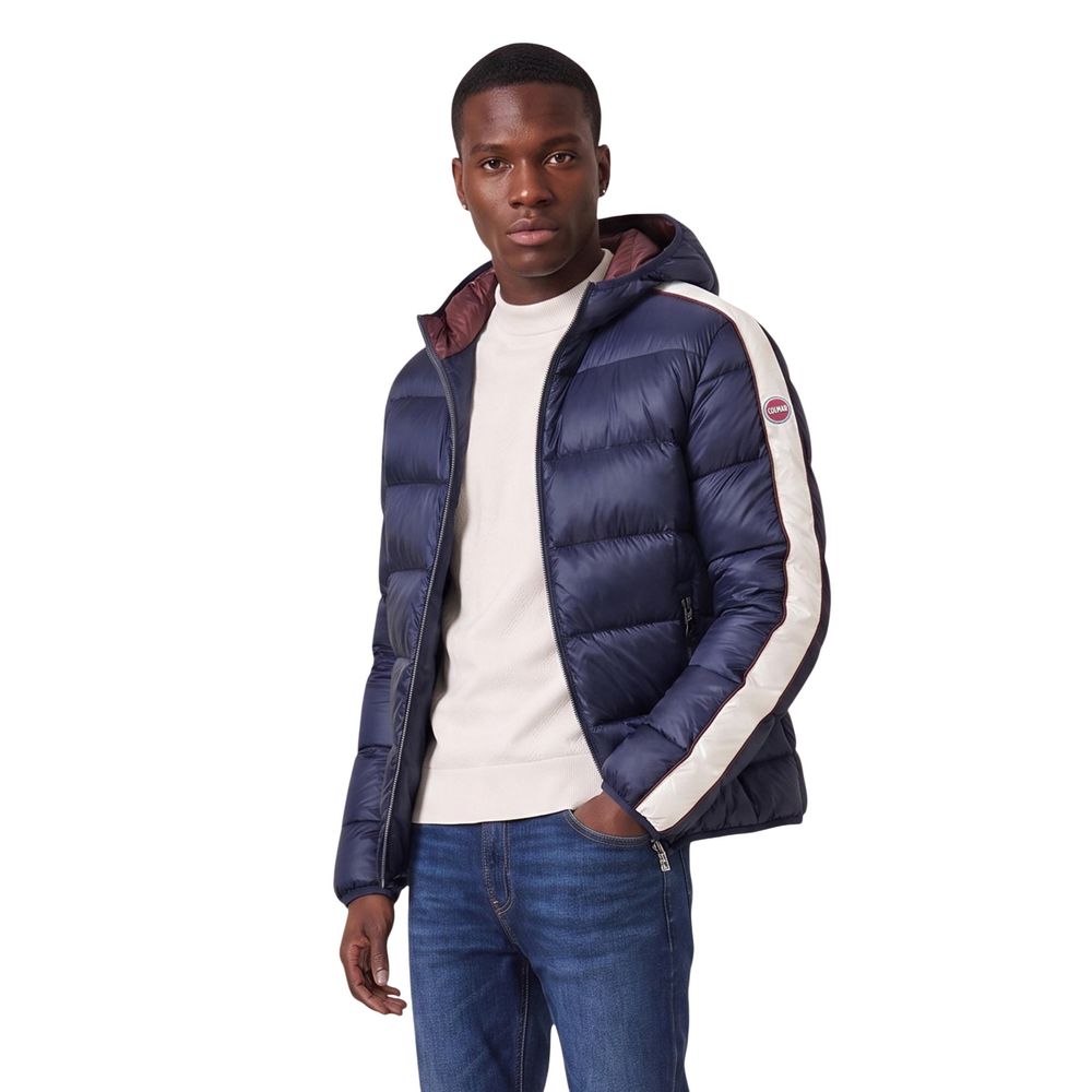 Blue Polyamide Full-Length Jacket