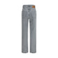 Gray Cotton Straight-Leg Jeans
