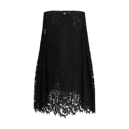 Black Silk Midi Skirt