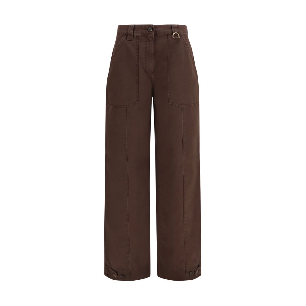 Brown Cotton Cargo Pants