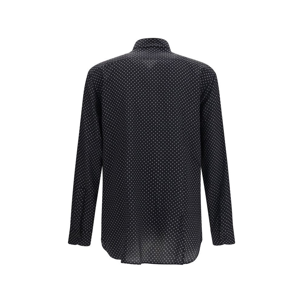 Black Silk Pattern Shirt