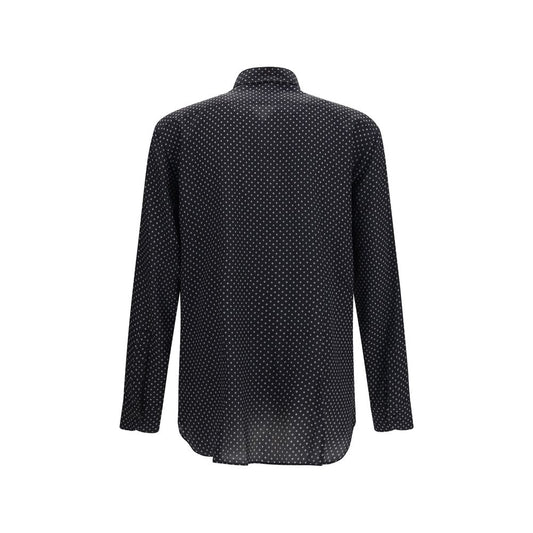 Black Silk Pattern Shirt
