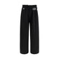 Black Cotton Casual Pants