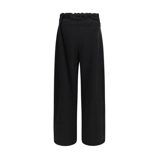 Black Cotton Casual Pants