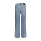 Blue Cotton Straight-Leg Jeans