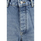Blue Cotton Straight-Leg Jeans