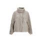 Gray Faux Fur Full-Length Jacket